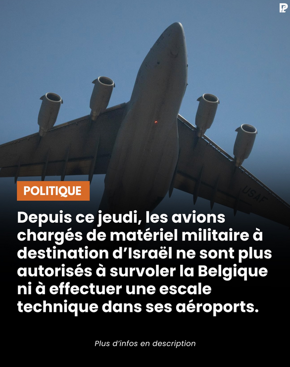 Interdiction de survol de la Belgique par des transports d&rsquo;armes vers Israël !