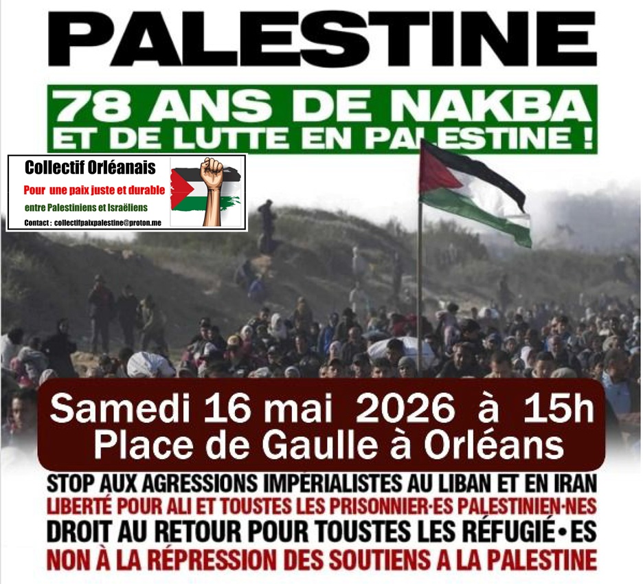 Orléans Commémorations 78 ans de la Nakba