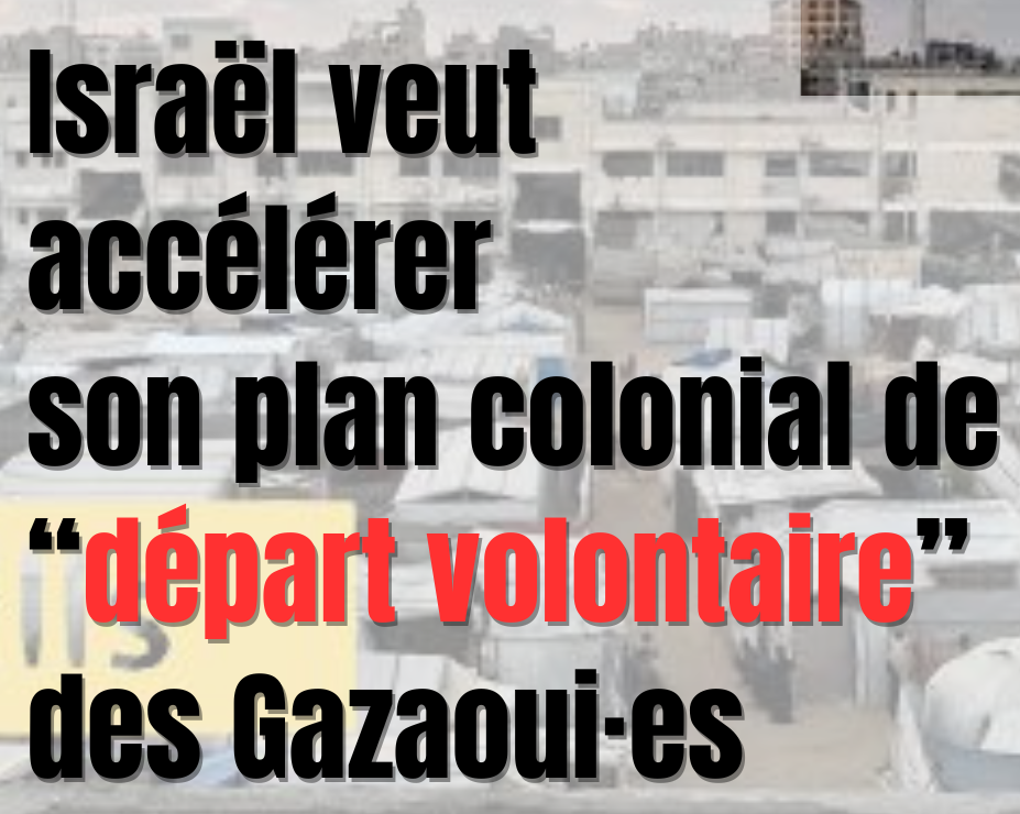 Israël veut accélérer son plan colonial de « départ volontaire » des Gazaoui·es