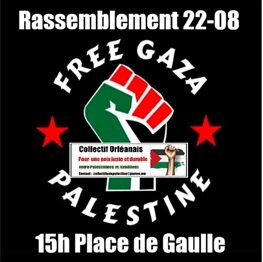 Orléans : Manifestons samedi 22 août 15h pour la Palestine !