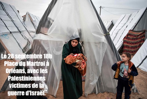Orléans Lundi 28-09-2026 à 18h Place du Martroi, manifestation pour les droits reproductifs aussi en Palestine !
