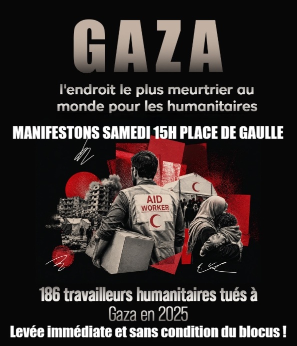Palestine-Orléans Manifestation samedi 05 septembre 15h place de Gaulle !